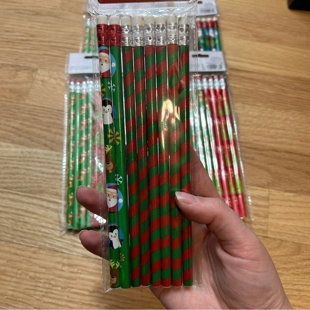 Wood Pencil Bundle 64 in Total NEW Holiday Christmas Class Gift Teacher Stocking
